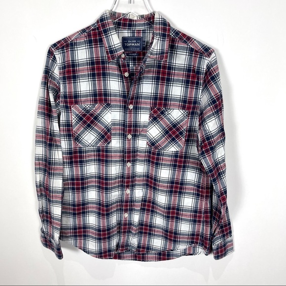 Topman plaid long sleeve button down medium - Picture 1 of 5